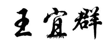 胡问遂王宜群行书个性签名怎么写