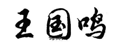 胡问遂王国鸣行书个性签名怎么写