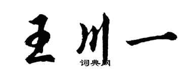 胡问遂王川一行书个性签名怎么写