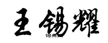 胡问遂王锡耀行书个性签名怎么写