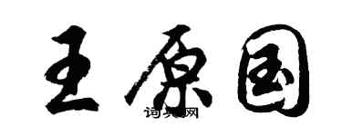 胡问遂王原国行书个性签名怎么写