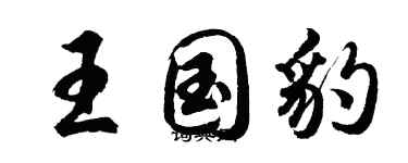 胡问遂王国豹行书个性签名怎么写