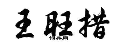 胡问遂王旺措行书个性签名怎么写