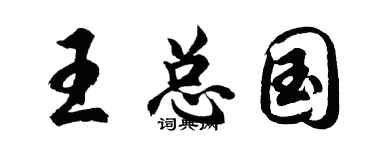 胡问遂王总国行书个性签名怎么写