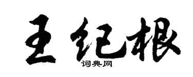 胡问遂王纪根行书个性签名怎么写