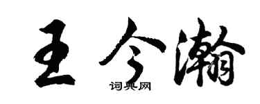 胡问遂王今瀚行书个性签名怎么写