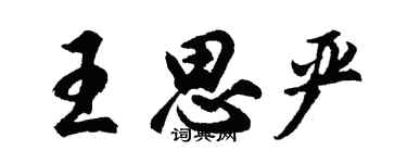 胡问遂王思严行书个性签名怎么写