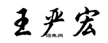 胡问遂王严宏行书个性签名怎么写