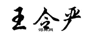 胡问遂王令严行书个性签名怎么写