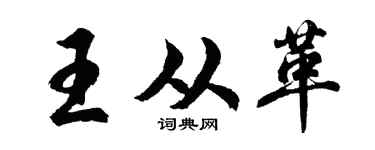 胡问遂王从革行书个性签名怎么写