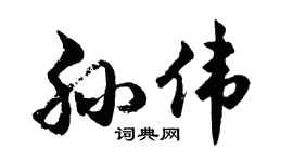 胡问遂孙伟行书个性签名怎么写