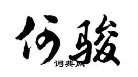 胡问遂何骏行书个性签名怎么写