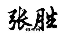 胡问遂张胜行书个性签名怎么写