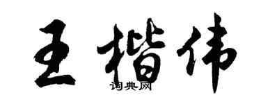 胡问遂王楷伟行书个性签名怎么写