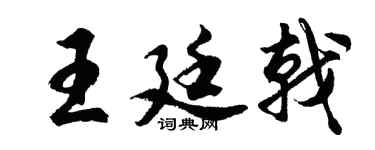 胡问遂王廷戟行书个性签名怎么写