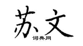 丁谦苏文楷书个性签名怎么写