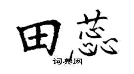 丁谦田蕊楷书个性签名怎么写