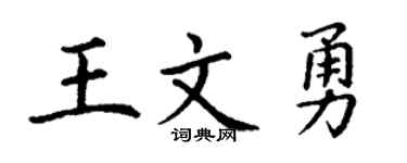 丁谦王文勇楷书个性签名怎么写