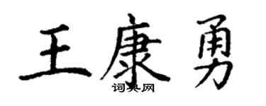 丁谦王康勇楷书个性签名怎么写