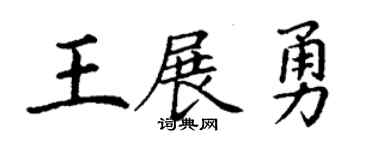 丁谦王展勇楷书个性签名怎么写