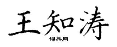 丁谦王知涛楷书个性签名怎么写