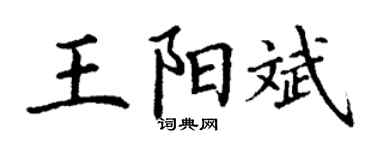 丁谦王阳斌楷书个性签名怎么写