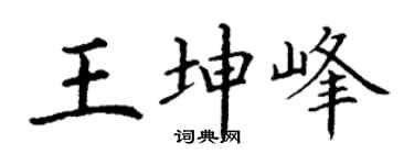 丁谦王坤峰楷书个性签名怎么写