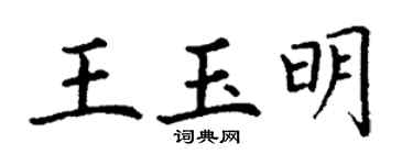 丁谦王玉明楷书个性签名怎么写