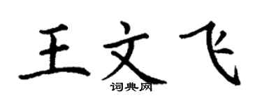 丁谦王文飞楷书个性签名怎么写