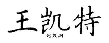 丁谦王凯特楷书个性签名怎么写