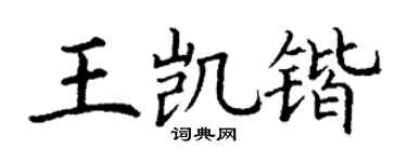 丁谦王凯锴楷书个性签名怎么写