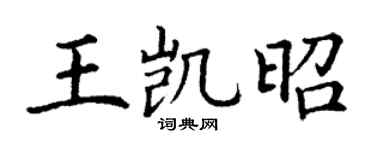 丁谦王凯昭楷书个性签名怎么写