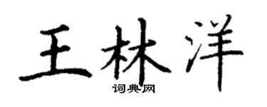 丁谦王林洋楷书个性签名怎么写