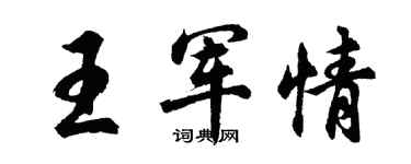 胡问遂王军情行书个性签名怎么写