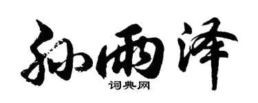 胡问遂孙雨泽行书个性签名怎么写