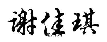 胡问遂谢佳琪行书个性签名怎么写