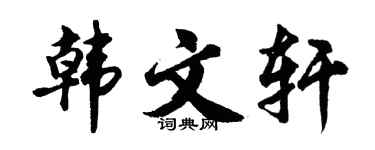 胡问遂韩文轩行书个性签名怎么写