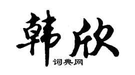 胡问遂韩欣行书个性签名怎么写