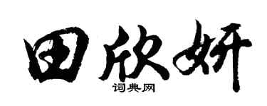 胡问遂田欣妍行书个性签名怎么写