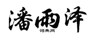 胡问遂潘雨泽行书个性签名怎么写