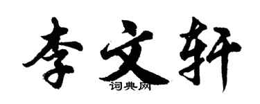 胡问遂李文轩行书个性签名怎么写