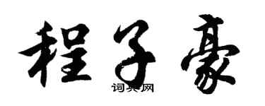 胡问遂程子豪行书个性签名怎么写