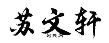 胡问遂苏文轩行书个性签名怎么写