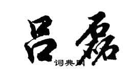 胡问遂吕磊行书个性签名怎么写