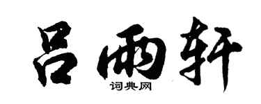 胡问遂吕雨轩行书个性签名怎么写