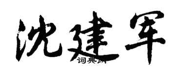 胡问遂沈建军行书个性签名怎么写