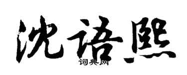 胡问遂沈语熙行书个性签名怎么写