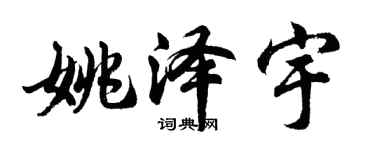 胡问遂姚泽宇行书个性签名怎么写