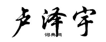 胡问遂卢泽宇行书个性签名怎么写