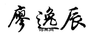 胡问遂廖逸辰行书个性签名怎么写